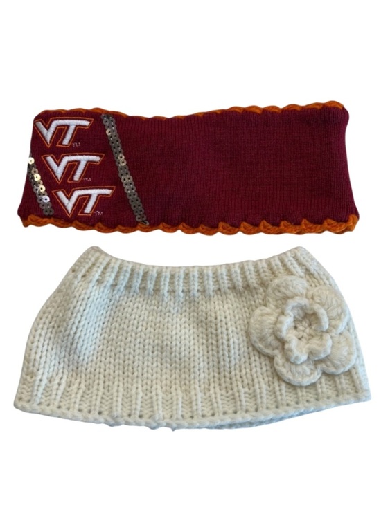 ZooZatz Accessories - Lot of 2 Winter Knit Headbands – Virginia Tech Hokies & Cream Knit